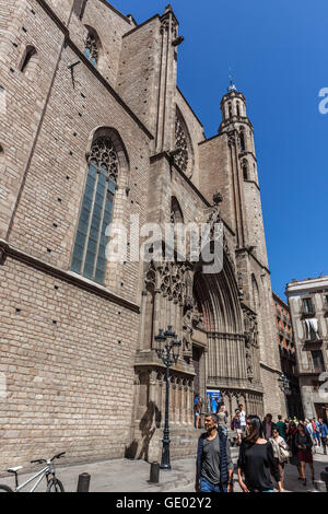Basílica de Santa María del Mar, Barcelona, Katalonien, Spanien. Stockfoto