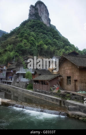 Folklore-Show für Touristen, Miao Town Hunan, Volksrepublik China 2016 Stockfoto