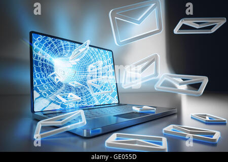 3D Rendering Benachrichtigung Spam-Mails Stockfoto