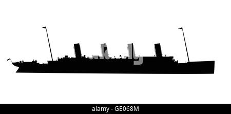 Silhouette der dem Untergang geweihten Ozeandampfer Titanic Stock Vektor