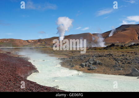 Geographie/Reisen, Island, Myvatn, Krafla Geothermiekraftwerk, Additional-Rights - Clearance-Info - Not-Available Stockfoto