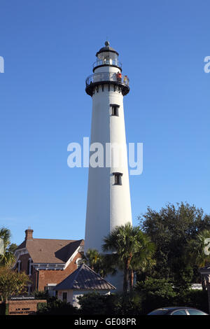 Geographie/Reisen, USA, Georgia, St. Simons Island, St. Simons Island Lighthouse, gebaut 1872, Außenansicht, Additional-Rights - Clearance-Info - Not-Available Stockfoto