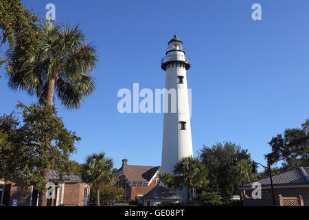 Geographie/Reisen, USA, Georgia, St. Simons Island, St. Simons Island Lighthouse, gebaut 1872, Außenansicht, Additional-Rights - Clearance-Info - Not-Available Stockfoto