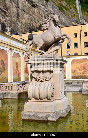 Geographie/Reisen, Österreich, Salzburger Land, Salzburg, Pferd, Brunnen, Additional-Rights - Clearance-Info - Not-Available Stockfoto