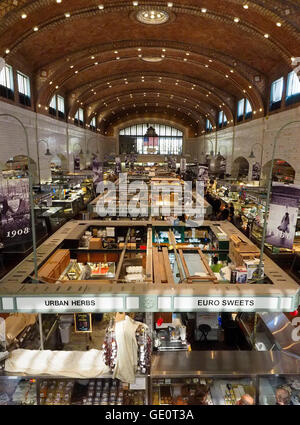 Westside market downtown Cleveland, Ohio, Vereinigte Staaten. Der älteste indoor und Outdoor-Markt in Ohio. Stockfoto