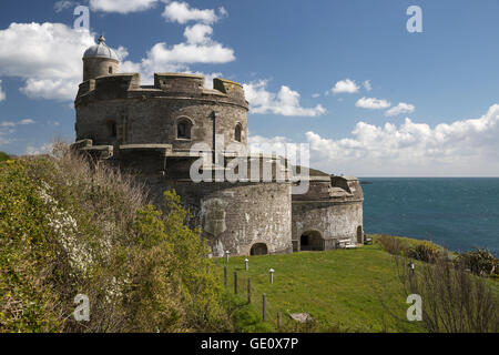 St. Mawes Castle und Küste, St Mawes, Cornwall, England, Vereinigtes Königreich, Europa Stockfoto