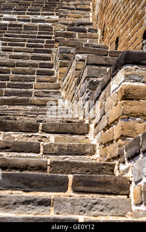 Details der großen Mauer bei Badaling Stockfoto