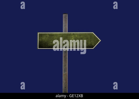 3D Darstellung der leeren Straße Zeichen auf blauem Hintergrund isoliert Stockfoto