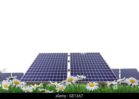 Solar-Panel isoliert auf weißem Hintergrund Stockfoto