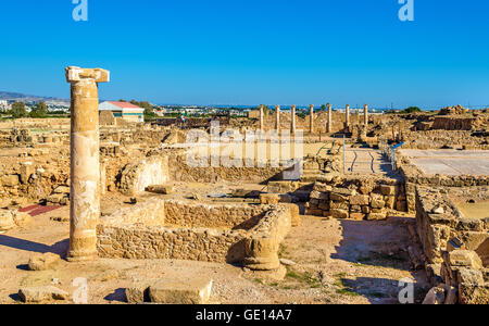 Alte Ruinen in Paphos Archaeological Park - Zypern Stockfoto