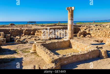 Alte Ruinen in Paphos Archaeological Park - Zypern Stockfoto