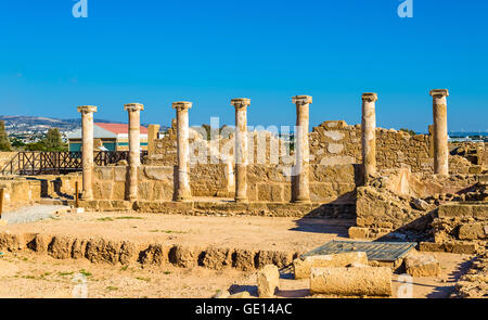 Römische Säulen in Paphos Archaeological Park - Zypern Stockfoto