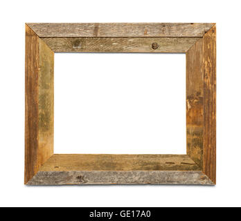 Alte hölzerne Bilderrahmen, Isolated on White Background. Stockfoto