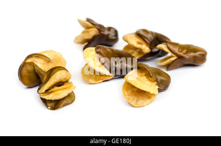 Dicke Bohnen oder gebratenen Vicia Faba, Food Snack auf weiß. Stockfoto