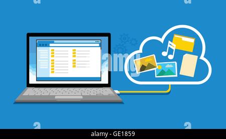 Backup-Daten-Speicherung in die cloud Stock Vektor
