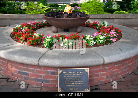 Die ewige Flamme am Memorial Center, Martin Luther King Jr. in Atlanta Georgia Stockfoto