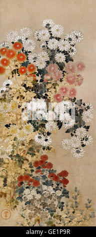 Master-Nen Dichtung, Chrysanthemen 1600-1630 Farbe auf Papier. Freer Gallery of Art, Washington, D.C., USA. Stockfoto