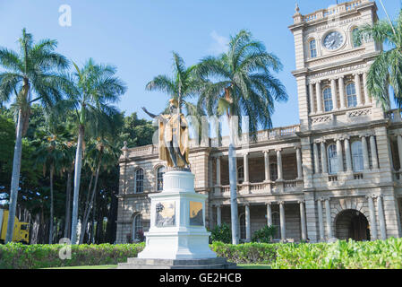 Supreme Court Building mit Kamehameha Stockfoto