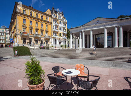 Kreuzquelle, Kolonnade, Marienbad Tschechische Kurstadt, Westböhmen, Stockfoto
