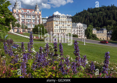 Goethe Square, Marianske Lazne (Marienbad), Tschechische Kurort, Westböhmen, Tschechische Republik Stockfoto