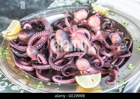 Gegrillter Tintenfisch. Traditionelle mediterrane Gerichte. Stockfoto