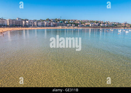 Strand La Concha in San Sebastian Spanien Stockfoto