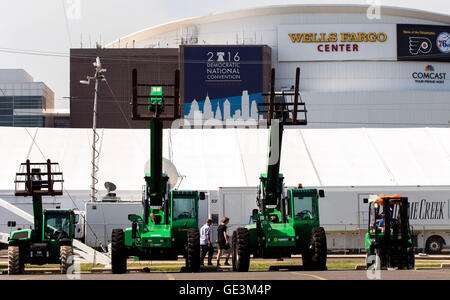 Philadelphia, Pennsylvania, USA. 22. Juli 2016. Die Vorbereitungen sind im Wells Fargo Center, Website von der Democratic National Convention. Das Übereinkommen wird auf Bestellung am 25 Juli gaveled. © Brian Cahn/ZUMA Draht/Alamy Live-Nachrichten Stockfoto