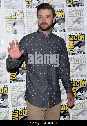 San Diego, Kalifornien, USA. 21. Juli 2016. JUSTIN TIMBERLAKE kommt für das Foto-Shooting des Films DreamWorks Animation '' Trolle '' im Bayfront Hilton Hotel. © Lisa O'Connor/ZUMA Draht/Alamy Live-Nachrichten Stockfoto