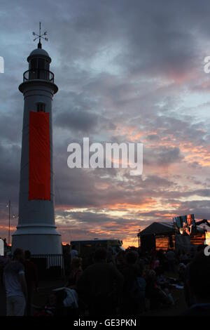 Sunderland International Airshow, Leuchtturm Sonnenuntergang. Stockfoto