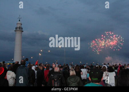 Feuerwerk, Sunderland internationale Airshow. Stockfoto