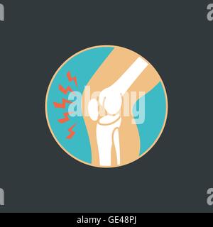 Symbol der gemeinsamen Knie Knochen für orthopädische Stock Vektor