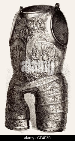 mittelalterliche Rüstung von Heinrich II., Henri II., Heinrich II., 1519-1559, König von Frankreich Stockfoto