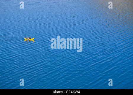 Boot am Stausee Embalse el Yeso Stockfoto