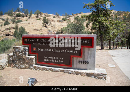 Keene, Kalifornien - das César E. Chávez National Monument ehrt der Gründer der United Farm Workers of America. Stockfoto