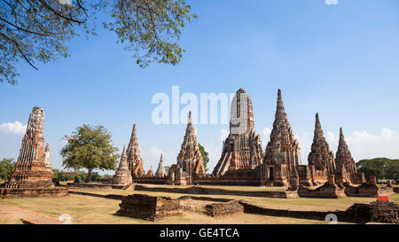 Wat Chai Watthanaram Tempel in Ayutthaya Thailand ist beliebteste touristische Stockfoto