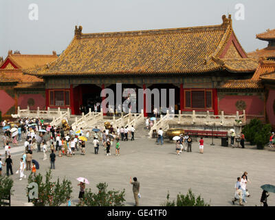 Die Schatz-Halle besteht aus drei kaiserlichen Palästen - die Verbotene Stadt in Peking, China. Stockfoto