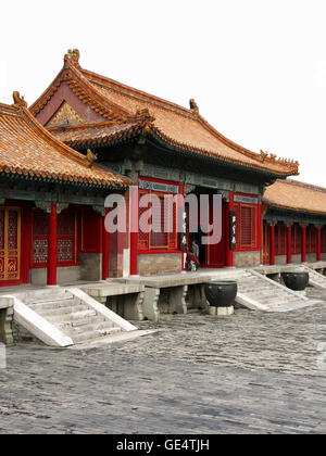 Yonghegong, der Palast der ewigen Harmonie in der verbotenen Stadt, Peking, China. Stockfoto