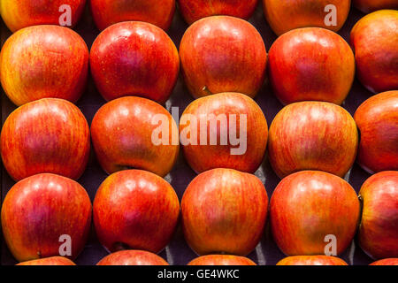 Äpfel, in La Boqueria-Markt, Barcelona. Katalonien, Spanien. Stockfoto