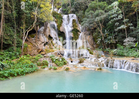 Kuang Si Wasserfälle in der Nähe von Luang Prabang Laos Stockfoto