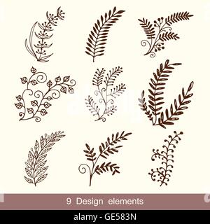 Satz von Hand gezeichnet Doodle Design-Elemente. Stock Vektor