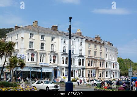 Zentral in Llandudno, Einkaufsmöglichkeiten, Cafe und Restaurant, Llandudno, Wales, Großbritannien Stockfoto