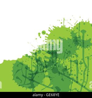 Grüne Tinte spritzt Vektor-Hintergrund-Ökologie-Konzept Stock Vektor