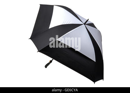 Golf Regenschirm schwarz / weiß, Isolated on White Background Stockfoto Golf Regenschirm schwarz / weiß, Isolated on White Background Stockfoto