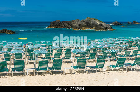 Beachclub im Fairmont Southampton Luxusresort in Southampton, Bermuda Stockfoto