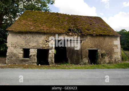 Blick auf die Ruine eines alten Hauses in der Nähe von Chenonceaux, Frankreich, 25. Juni 2008. Stockfoto