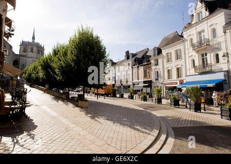 Blick auf die Rue du Chateau in Amboise, Frankreich, 26. Juni 2008. Stockfoto