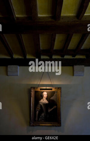 Blick auf ein Gemälde in einem Zimmer in der Villa Clos Luce, Leonardo da Vincis letztes Zuhause, in Amboise, Frankreich, 26. Juni 2008. Stockfoto