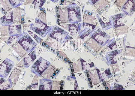 UK-20-Pfund-Banknoten Stockfoto