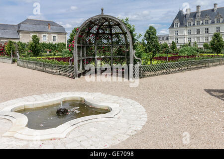 Schloss Villandry Gärten Loire-Tal-Frankreich Stockfoto