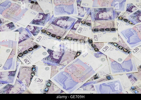 UK-20-Pfund-Banknoten Stockfoto